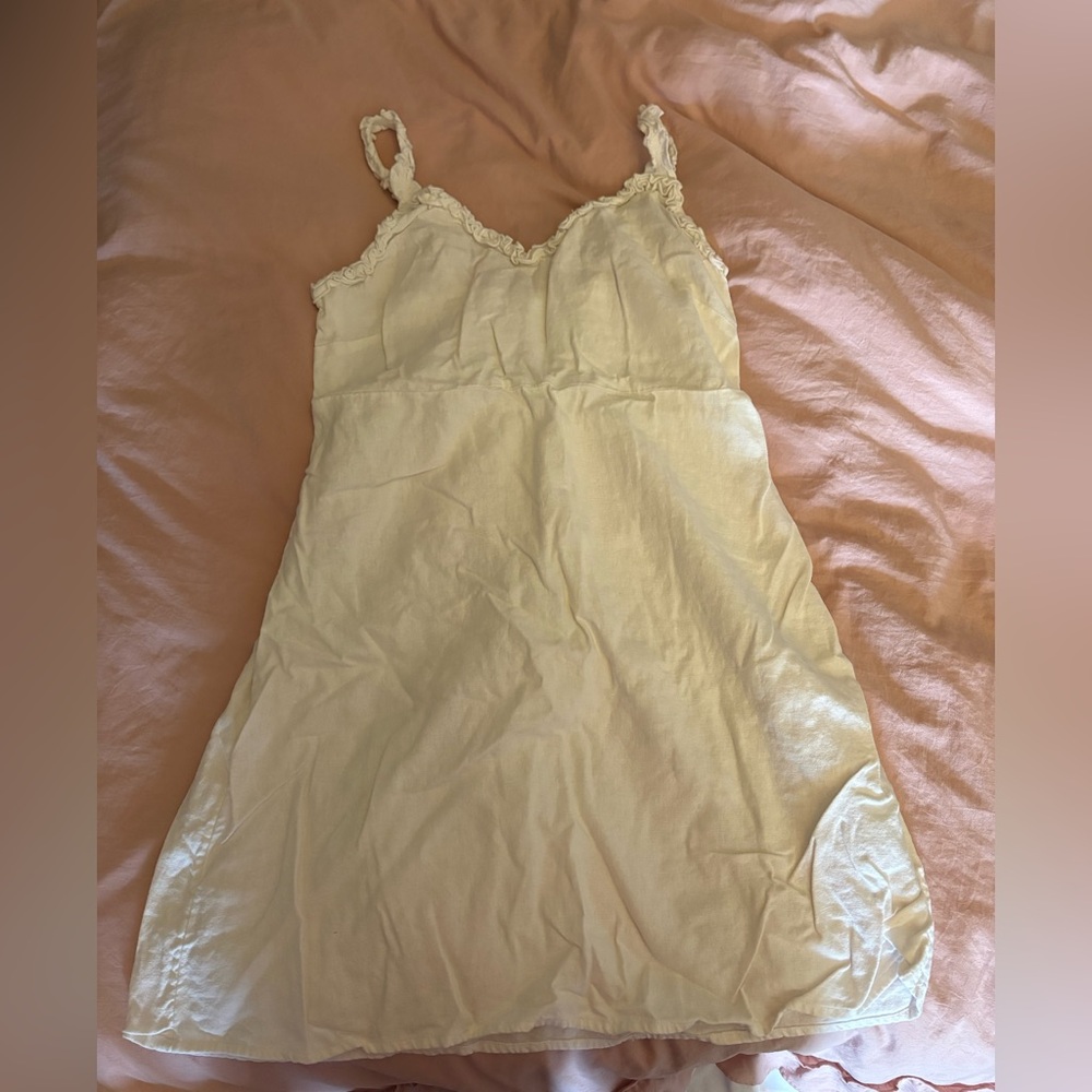 Abound White Ruffle-Trim Slip Dress